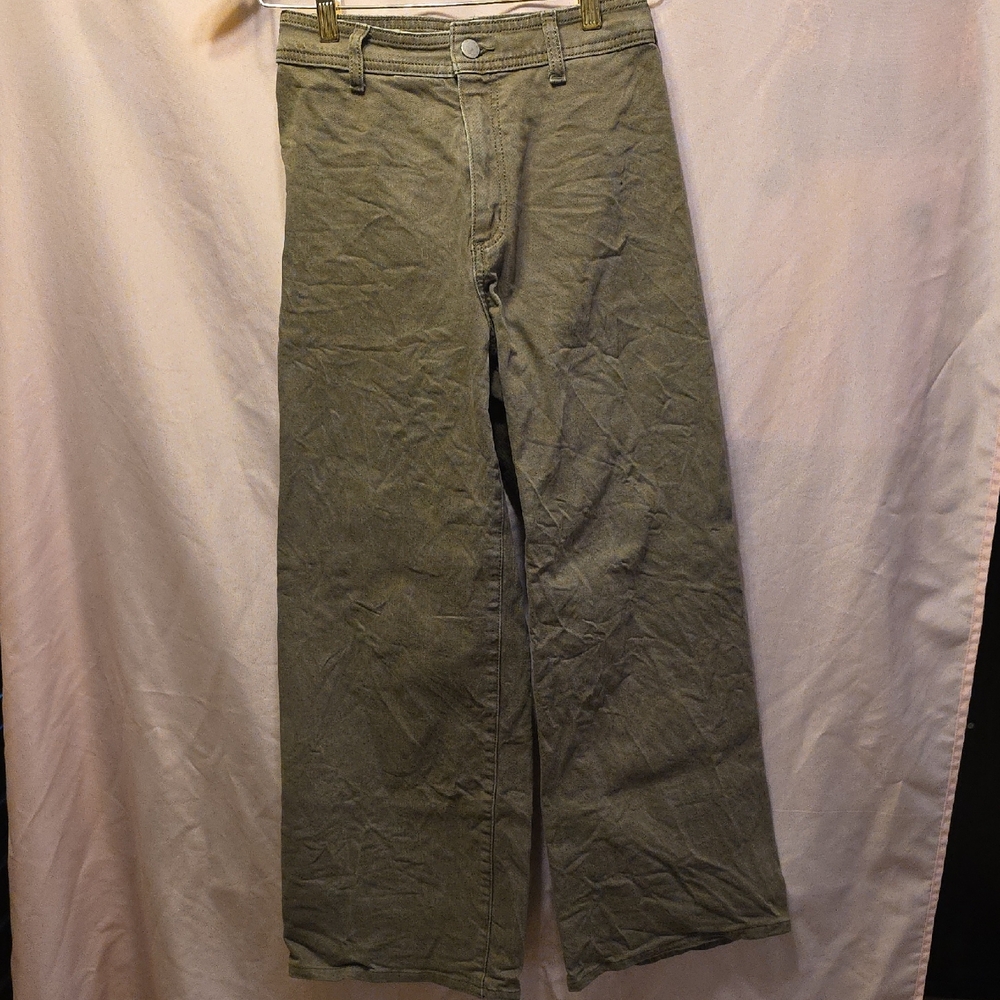 Universal Thread Women's Olive Green Pants Wide Leg & Ankle Womens Size 2